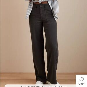 American Eagle Dreamy Drape Stretch Super High-Waisted Baggy Wide-Leg Pant